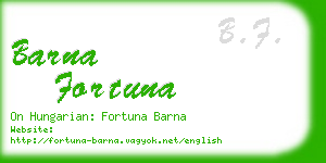 barna fortuna business card